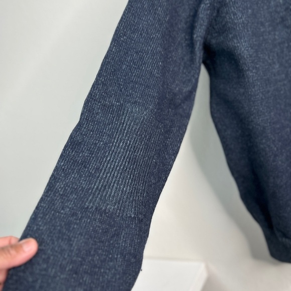 Gap Men’s 1/4 Zip Blue Wool Blend Cardigan Sweater Size L Preppy Classic - Picture 3 of 10